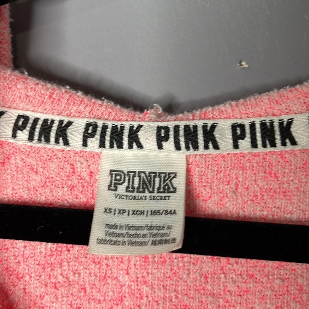 VICTORIA’S Secret Pink Pink Long Sleeve Hoodie Size XS - Picture 5 of 9